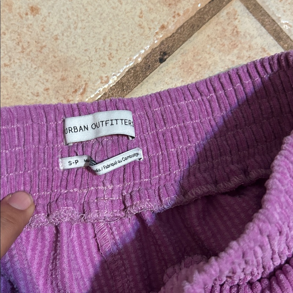 Urban Outfitters Orchid Purple Corduroy Cargo Pants Wideleg High Rise Size Small - Picture 6 of 10
